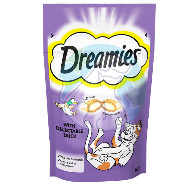 تشویقی مغزدار گربه طعم اردک 60گرمی Dreamies